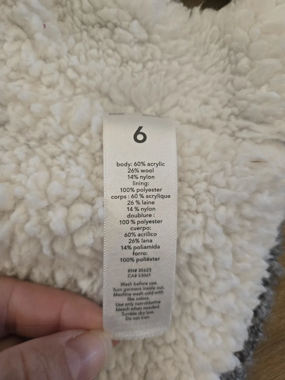 Carter's Gray Sherpa Hooded Cape with Cream Lining